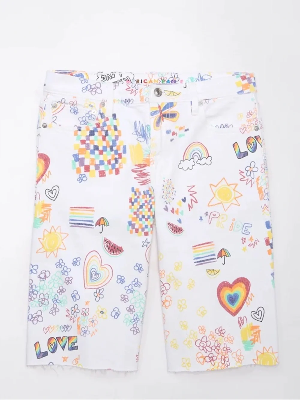 Rare Unisex AE Pride Stretch Low-Rise Baggy Bermuda Short